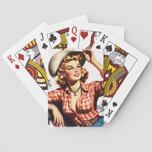  Cowgirl Pin Up Pokerkaarten (Achterkant)