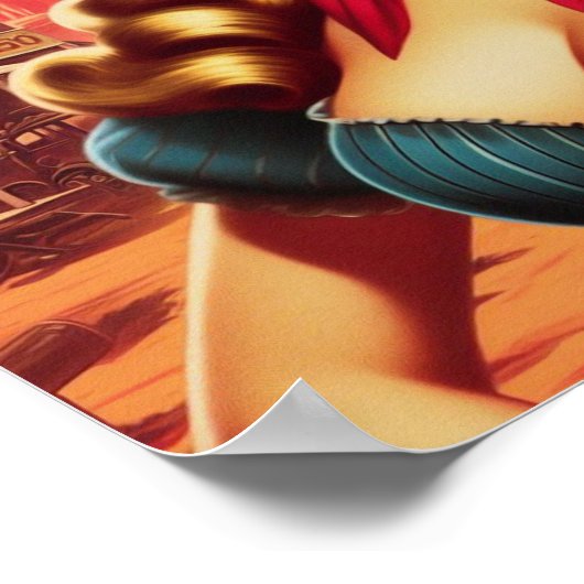  Cowgirl Pin-up Poster (Hoek)