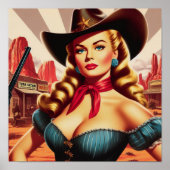  Cowgirl Pin-up Poster (Voorkant)