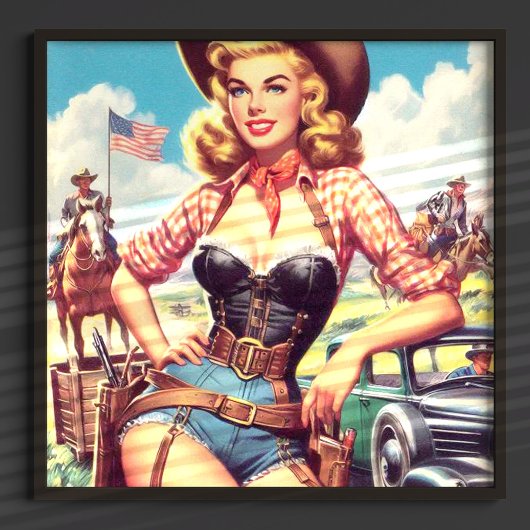 Cowgirl Pin Up Poster