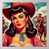  Cowgirl Pin-up Poster (Voorkant)