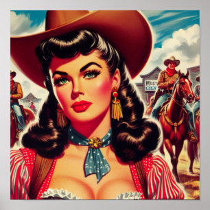  Cowgirl Pin-up Poster