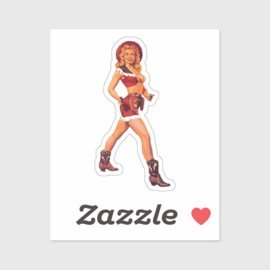 Cowgirl Pin-Up Sticker (Vel)