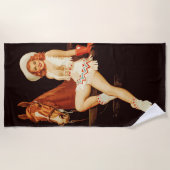 Cowgirl Pin-Up Strandlaken (Voorkant)