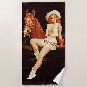 Cowgirl Pin-Up Strandlaken