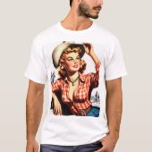  Cowgirl Pin Up T-shirt (Voorkant)