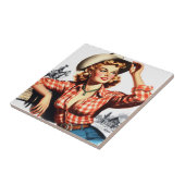 Cowgirl Pin Up Tegeltje (Zijkant)