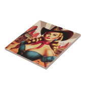  Cowgirl Pin-up Tegeltje (Zijkant)