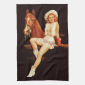 Cowgirl Pin-Up Theedoek (Verticaal)