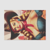  Cowgirl Pin-up Tissuepapier (Voorkant)