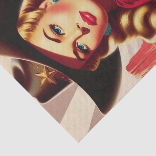  Cowgirl Pin-up Tissuepapier (Detail)