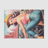 Cowgirl Pin Up Tissuepapier (Voorkant)