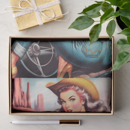  Cowgirl Pin Up Tissuepapier (Geschenk)