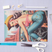  Cowgirl Pin Up Tissuepapier (Craft)