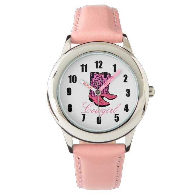 Cowgirl Pink Boots Horloge (Voorkant)