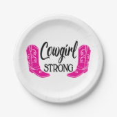 Cowgirl Pink Cowboy Boots Westerne country party Papieren Bordje (Voorkant)