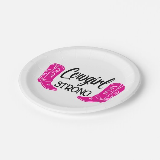 Cowgirl Pink Cowboy Boots Westerne country party Papieren Bordje (Gekanteld)