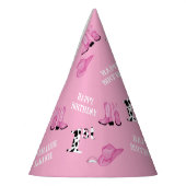 Cowgirl Pink Happy Birthday Feesthoedjes (Links)