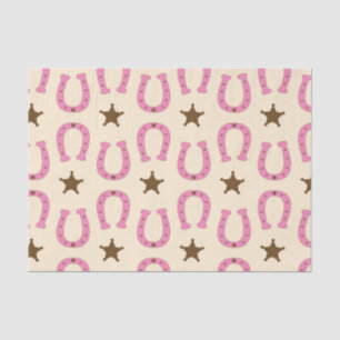 Cowgirl Pink Hoefijzer Sheriff Star Country Texas Tissuepapier