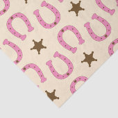 Cowgirl Pink Hoefijzer Sheriff Star Country Texas Tissuepapier (Detail)