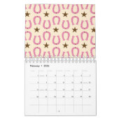 Cowgirl Pink Horseshoe Sheriff Star Country Texas Kalender (Feb 2026)