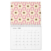 Cowgirl Pink Horseshoe Sheriff Star Country Texas Kalender (Jan 2026)