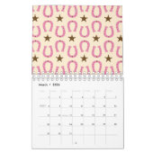 Cowgirl Pink Horseshoe Sheriff Star Country Texas Kalender (Mar 2026)