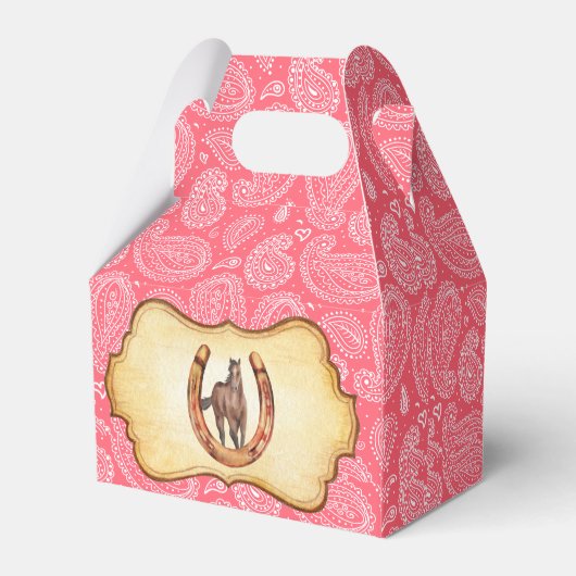 Cowgirl pink paisley western cadeau bedankdoosjes (Achterkant)