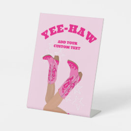 Cowgirl Pink Reclamebord Met Voetstuk