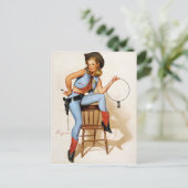 Cowgirl Plaatsvervanger Briefkaart (Staand voorkant)