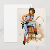 Cowgirl Plaatsvervanger Briefkaart (Voorkant / Achterkant)