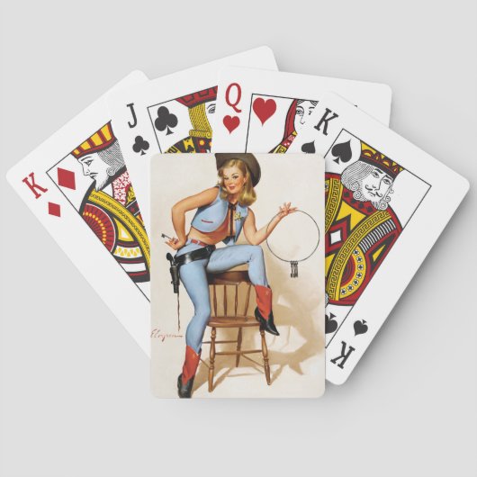 Cowgirl Plaatsvervanger Pokerkaarten (Achterkant)