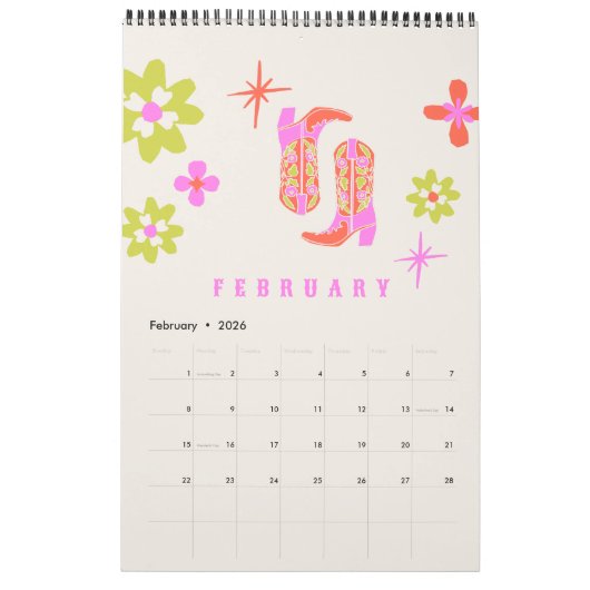 Cowgirl Planner Kalender (Feb 2026)