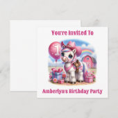 Cowgirl Pony 1-jarig Kaart (Voorkant / Achterkant)