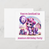 Cowgirl Pony 6-jarige Verjaardag Kaart (Voorkant / Achterkant)