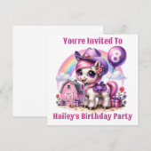 Cowgirl Pony 8-jarig Kaart (Voorkant / Achterkant)