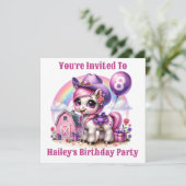 Cowgirl Pony 8-jarig Kaart (Staand voorkant)