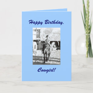 Cowgirl & Pony Birthday Wishes Kaart