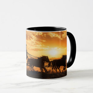 Cowgirl Postkoets Country Western Mok