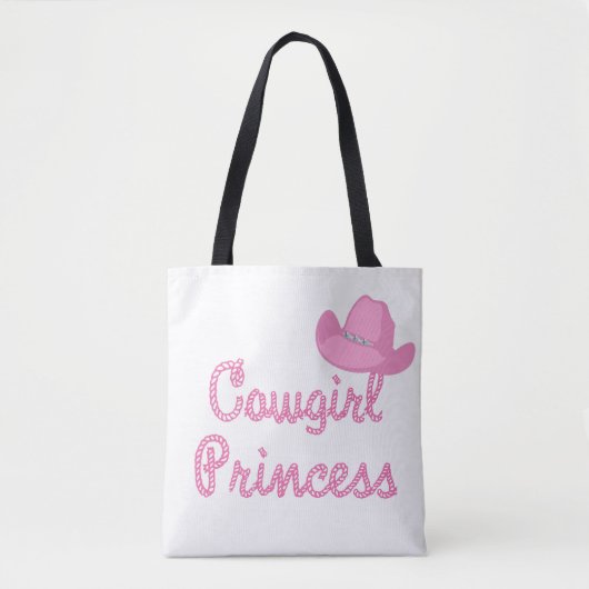 Cowgirl Princess met roze Cowboy Pet Canvas tas (Voorkant)