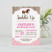 Cowgirl Princess zadelt Pony verjaardag op Kaart (Staand voorkant)