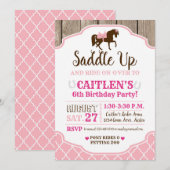 Cowgirl Princess zadelt Pony verjaardag op Kaart (Voorkant / Achterkant)