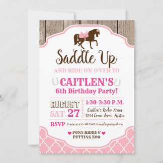 Cowgirl Princess zadelt Pony verjaardag op Kaart