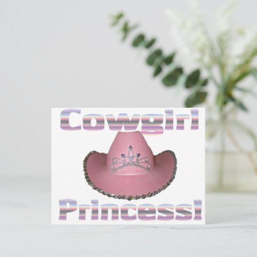 Cowgirl prinses briefkaart (Staand voorkant)
