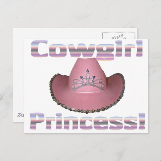 Cowgirl prinses briefkaart (Voorkant / Achterkant)
