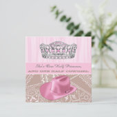 Cowgirl Prinses verjaardagsfeestje Kaart (Staand voorkant)