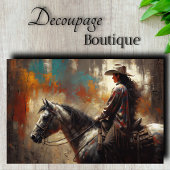 Cowgirl Profiel Decoupage Tissuepapier