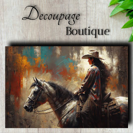 Cowgirl Profiel Decoupage Tissuepapier