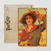  Cowgirl "Queen of the Ranch" Briefkaart (Voorkant / Achterkant)