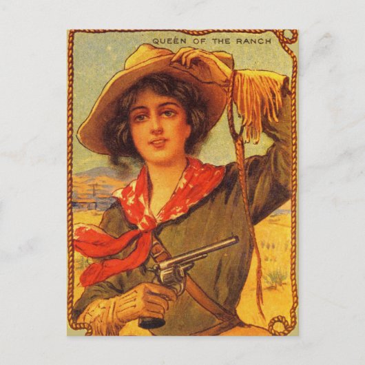  Cowgirl "Queen of the Ranch" Briefkaart (Voorkant)